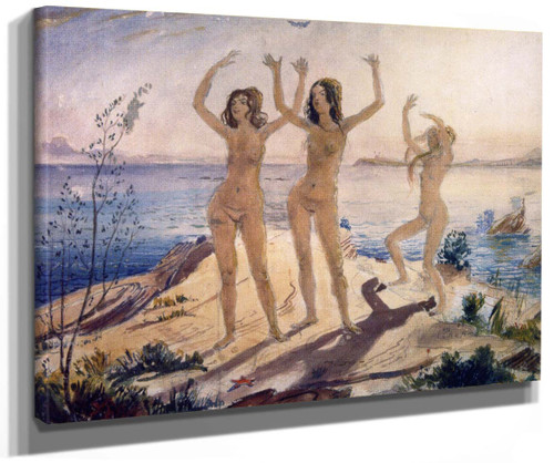 Two Nudes In A Landscape (Also Known As The Sirens) By James Dickson Innes