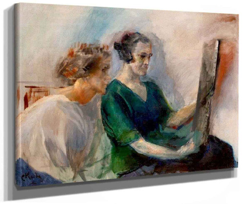 Two Women Admire Art By Christian Krohg