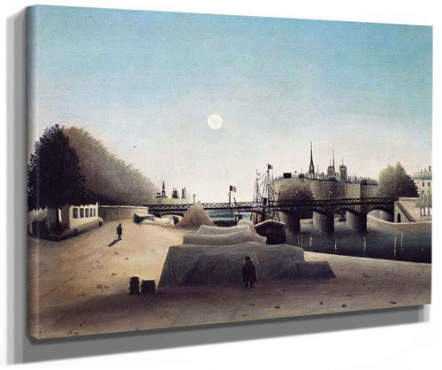 View Of Ile Saint Louis Near Port Saint Nicolas Evening By Henri Rousseau