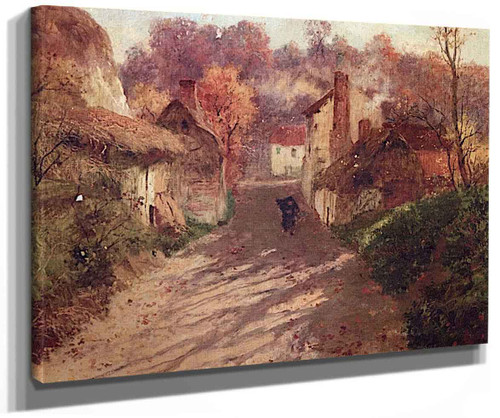 Windswept Road On An Autumn Day By Fritz Thaulow