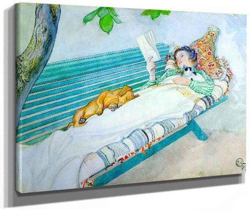 Woman Lying On A Bench By Carl Larssonv