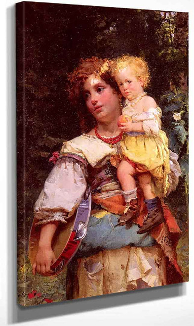 Gypsy Woman And Child . By Cesare Augusto Detti