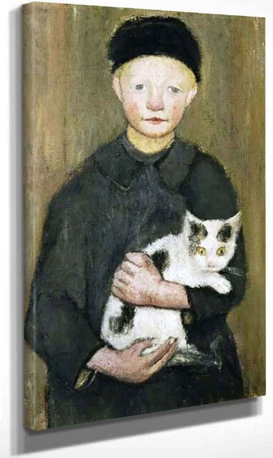Young Boy With Cat By Paula Modersohn Becker