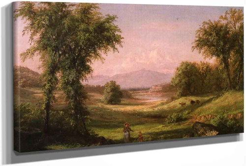 A New Hampshire Landscape With Elma Mary Gove In The Foreground by Samuel Colman