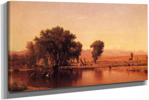 Crossing The Ford (Also Known As The Plains At The Base Of The Rocky Mountain) by Thomas Worthington Whittredge