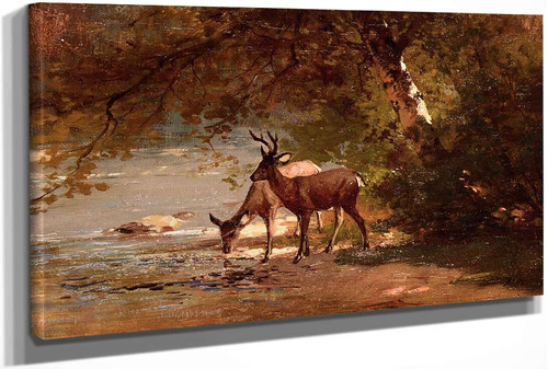 Deer In A Landscape by Thomas Hill