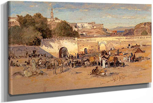 Evening Before Market At Tangiers by Samuel Colman