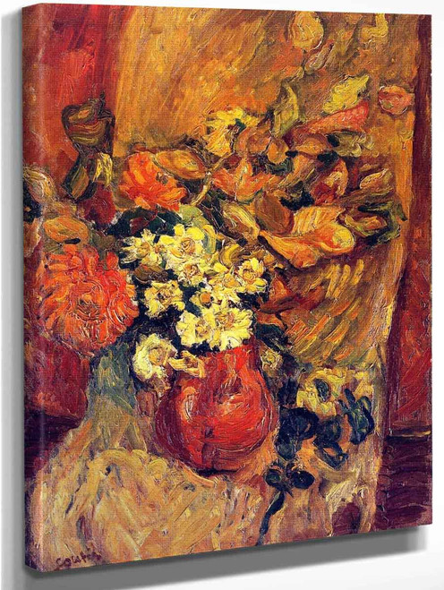 Flowers In A Pot On A Chair By Chaim Soutine