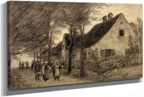 Harvesters On Road Schleissheim by Theodore Clement Steele