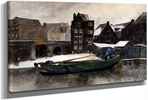 Het Prinseneiland The Teertuinen In Winter Amsterdam by George Hendrik Breitner