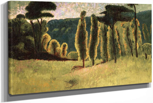 Pines And Poplars In A Field by Paul Serusier