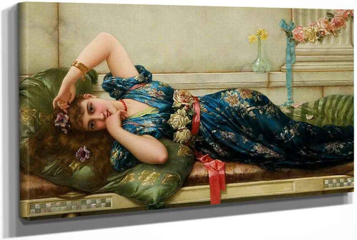 Reclining Odalisque (Also Known As The Relaxation) by Emile Eisman Semenowsky