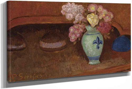 Roses In A Fleur De Lis Vase by Paul Serusier Roses In A Fleur De Lis Vase by Paul Serusier