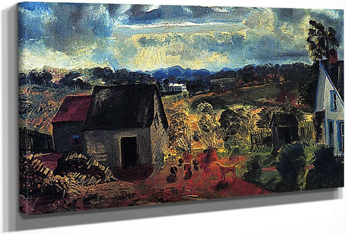 Sunset Shady Valley (Also Known As Boggs Road) by George Wesley Bellows