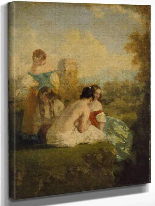 Four Girls By A Stream By William Etty By William Etty