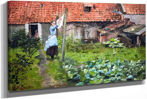 Woman In A Garden by Fritz Thaulow