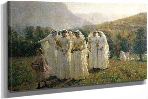 Young Women Going To A Procession by Jules Adolphe Breton