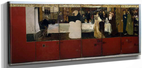 Alma Tademas Painting Lesson (Also Known As The Epps Family Screen) By Sir Lawrence Alma Tadema