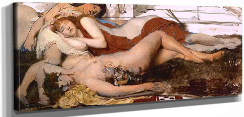 Exhausted Maenides After The Dance (Unfinished) By Sir Lawrence Alma Tadema