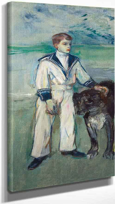 Lenfant Au Chien Fils De Madame Marthe Et La Chienne Pamela Taussat by Henri De Toulouse Lautrec
