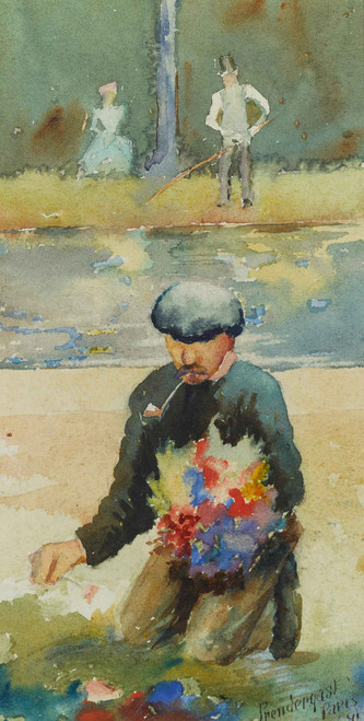 Unknown Title (Kneeling Man) by Maurice Brazil Prendergast