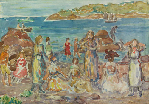 Beach Scene New England 2 by Maurice Brazil Prendergast