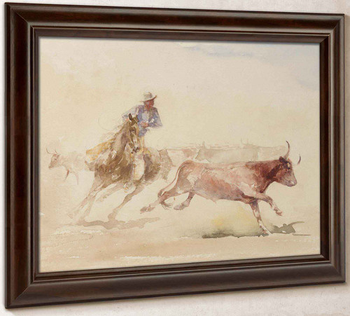 Chasing A Steer by Edward Borein