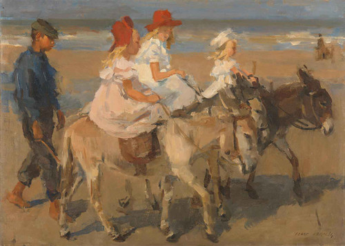 Donkey Riding On The Beach by Isaac Israels
