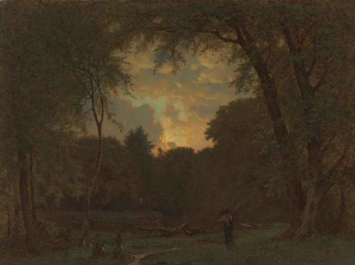 Evening (Landscape With Figure And Boat) by George Inness