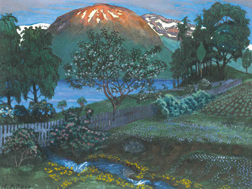 Juninatt I Haven (A Night In June In The Garden) 2 by Nikolai Astrup