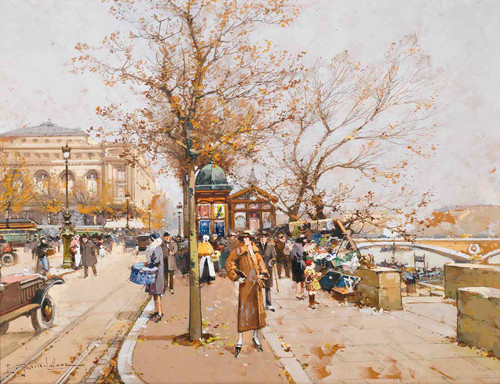 La Place Du Châtelet À Paris by Eugene Galien Laloue