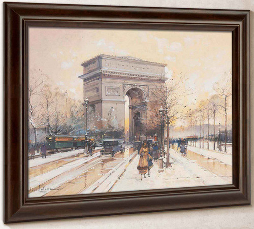 Larc De Triomphe Sous La Neige by Eugene Galien Laloue Larc De Triomphe Sous La Neige by Eugene Galien Laloue