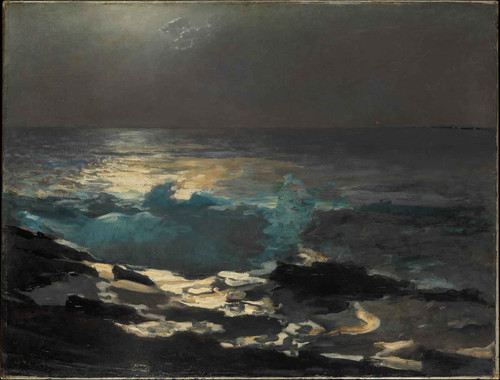 Moonlight Wood Island Light by Winslow Homer