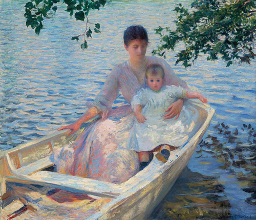 Mother And Child In A Boat by Edmund Charles Tarbell