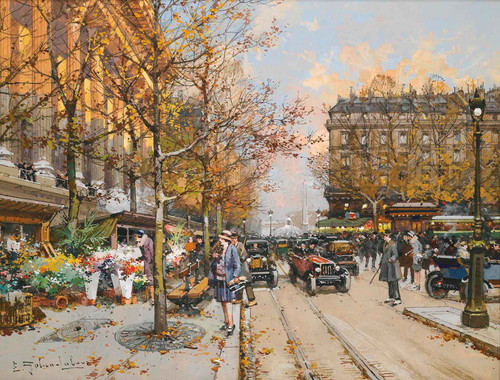 Place De La Madeleine by Eugene Galien Laloue