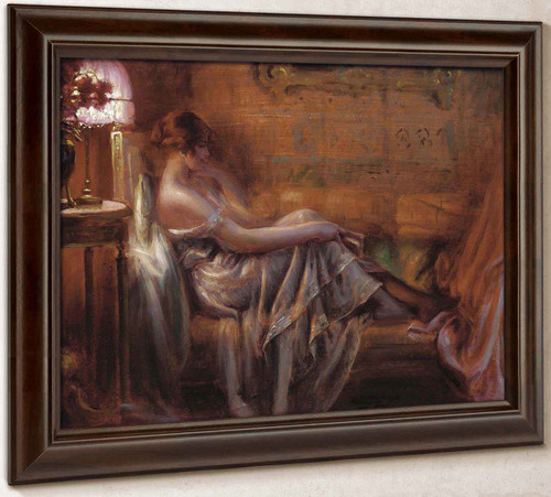 Reading By Lamp Light by Enjolras Delphin