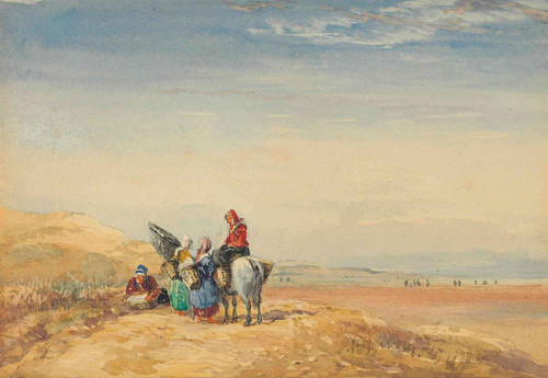 Shrimpers On Lancaster Sands by David Cox