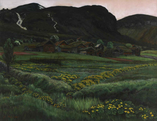 Soleinatt Jolster (White Night Buttercups At Jolster) by Nikolai Astrup