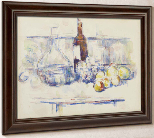 Still Life With Carafe Bottle And Fruit by Paul Cezanne