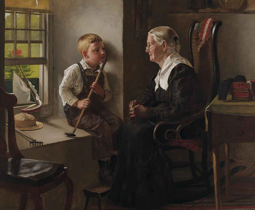 Telling Stories To Grandma by John George Brown