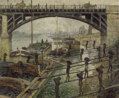 The Coal Dockers (Les Dechargeurs De Charbon) By Claude Monet Canvas Print by Claude Monet