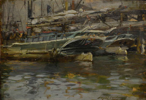 Untitled (Harbor Scene) by Irving Ramsey Wiles