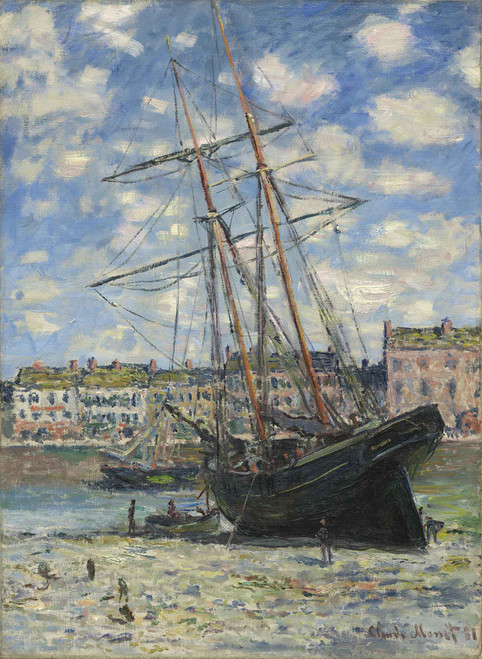 Boat At Low Tide At Fecamp by Claude Monet