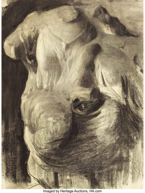 Cast Study Draped Torso by Thomas Pollock Anshutz Cast Study Draped Torso by Thomas Pollock Anshutz