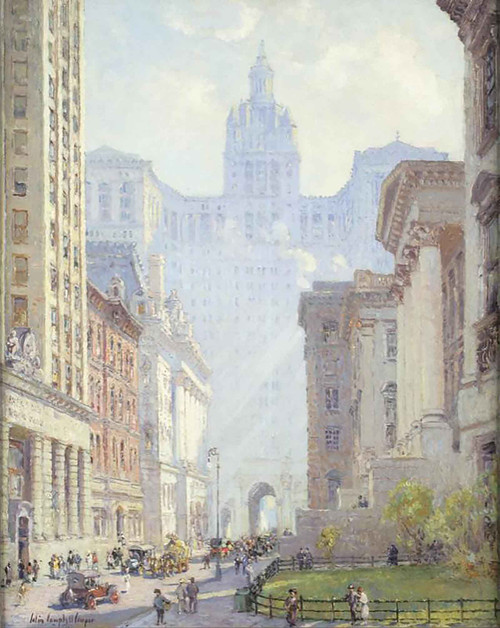 Colin Campbell Cooper Chambers Street And The Municipal Building Nyc by Colin Campbell Cooper