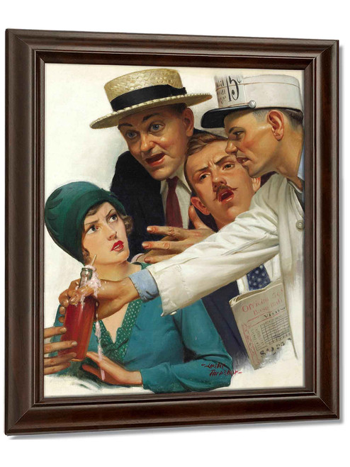 Crowd At A Baseball Game Original Magazine Illustration Circa 1920s by Leslie Thrasher