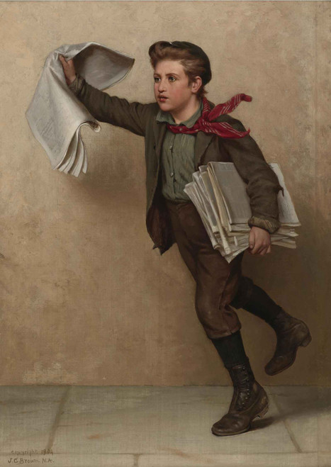 Extra Extra (The Paper Boy) by John George Brown