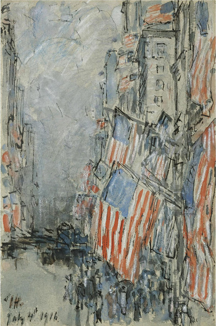 Flag Day Fifth Avenue July 4th 1916 by Childe Hassam