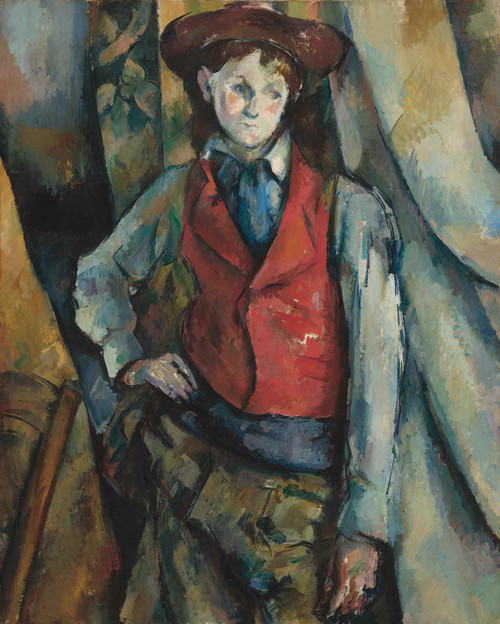 Garçon Au Gilet Rouge by Paul Cezanne