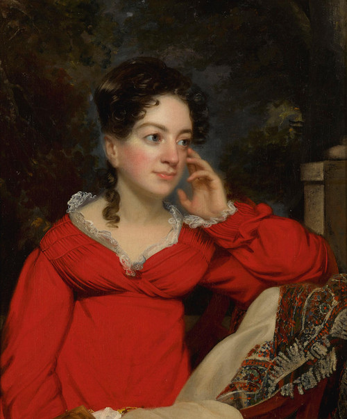 Girl In Red Gown by Samuel F B. Morse